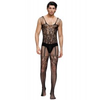 Men's Bodystocking, Strappy shoulders, ONE SIZE, BLACK